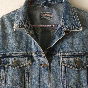 Vintage Stefano kids denim jacket blue jean trucker jacket girls size large